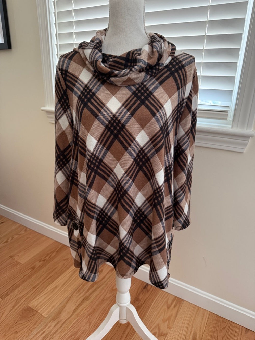 Robert Louis Brown and Cream Plaid Blouse